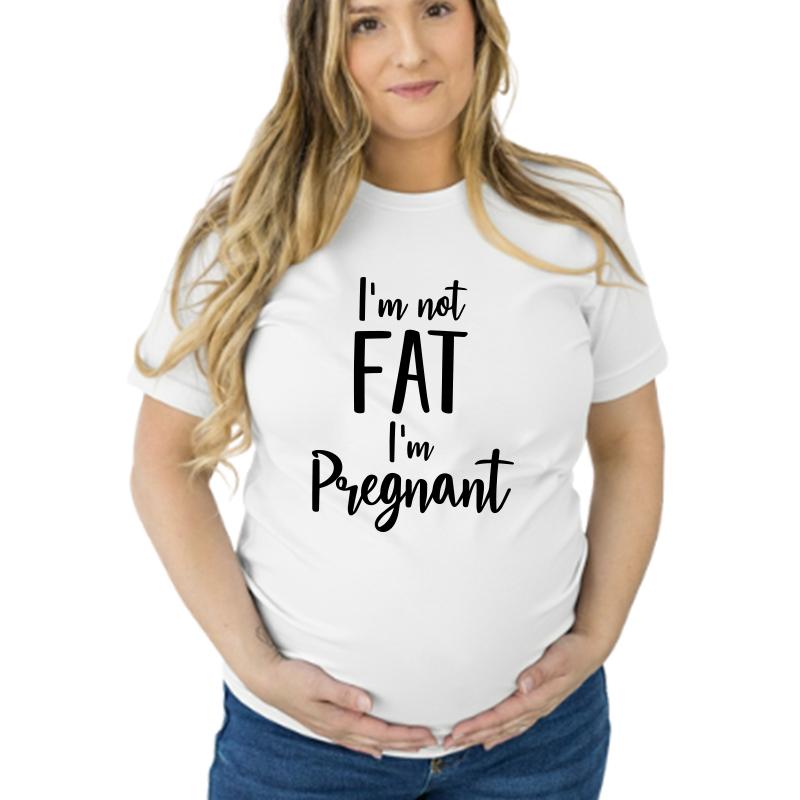 Matching Family Outfits Women' I Am Not Fat T-Shirt - White