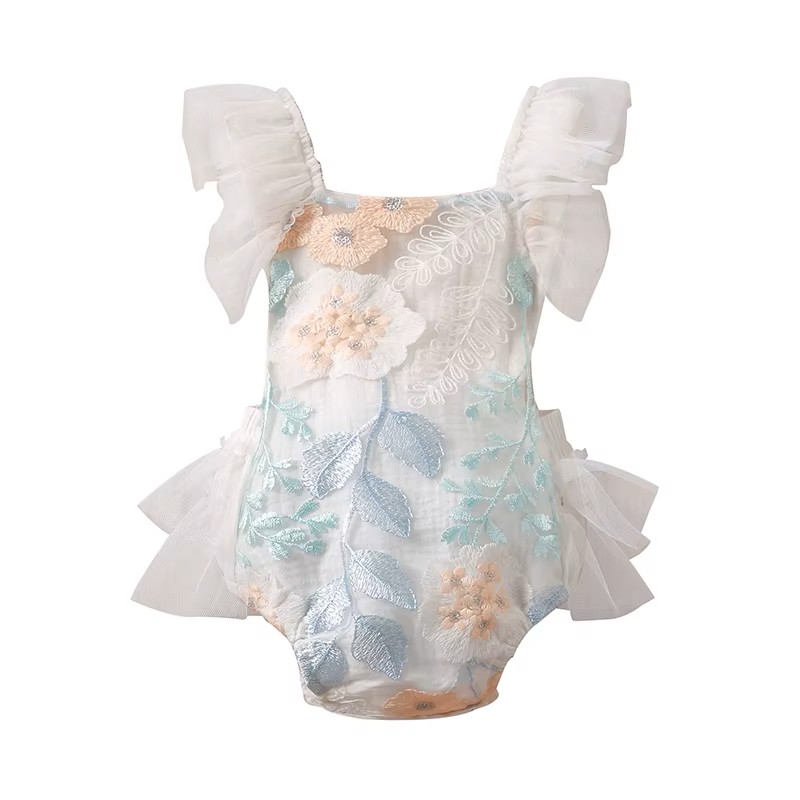 Matching Family Outfits - Baby Girl's Dreamy Frill Romper - White
