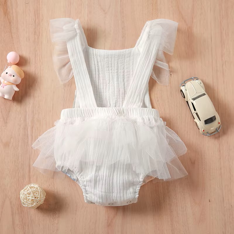 Matching Family Outfits - Baby Girl's Dreamy Frill Romper - White
