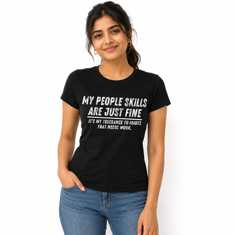 Matching Family Outfits - My People Skills Adult T-shirt - Black