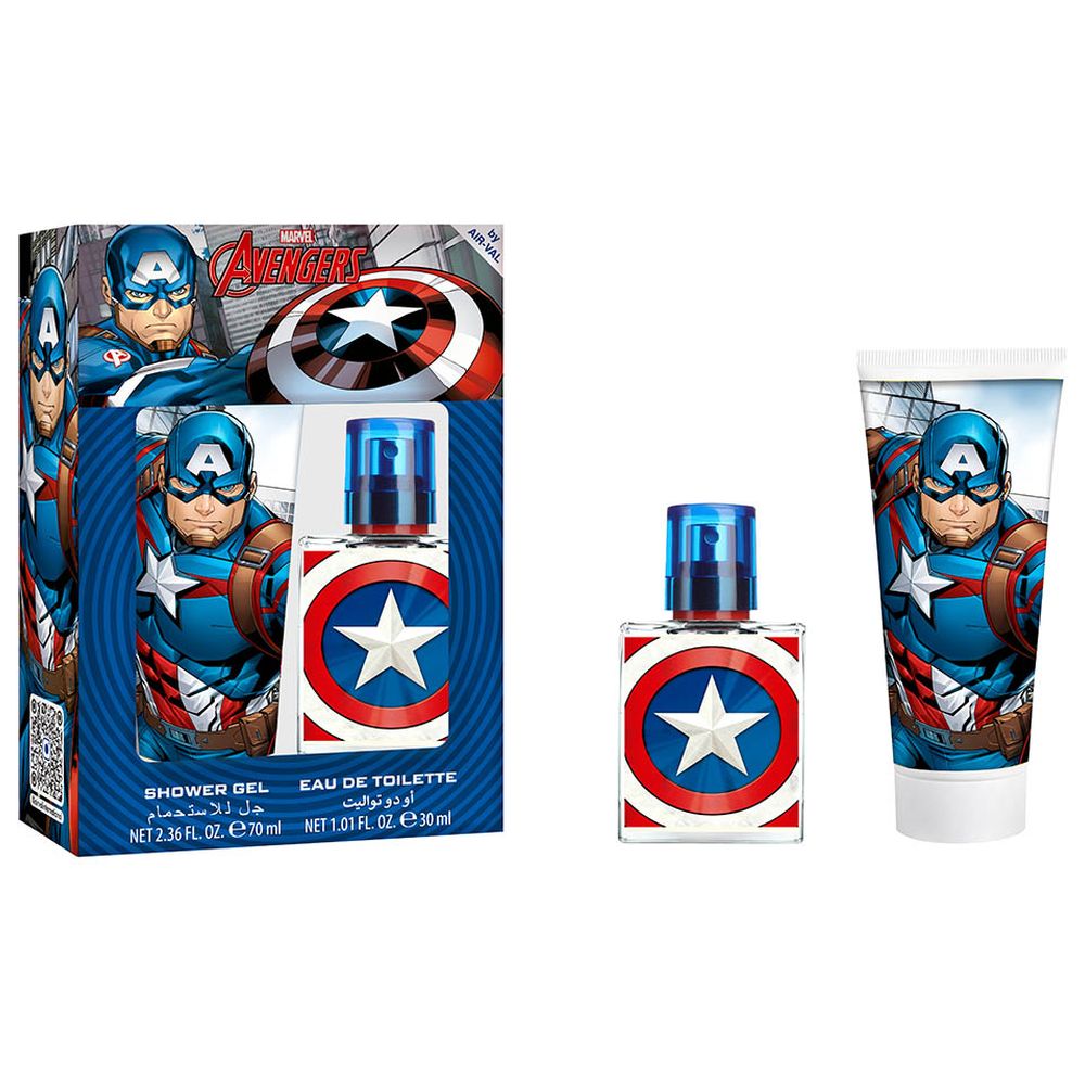 Marvel - Boy's Captain America Eau de Toilette - 30 ml With Shower Gel - 70 ml