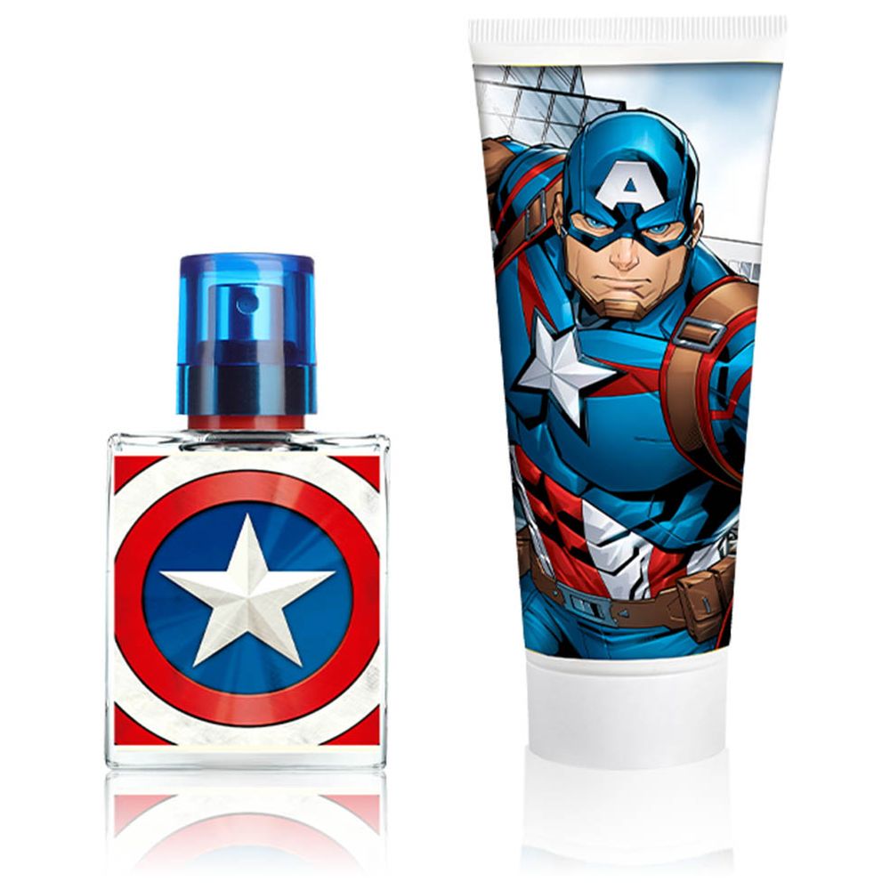 Marvel - Boy's Captain America Eau de Toilette - 30 ml With Shower Gel - 70 ml