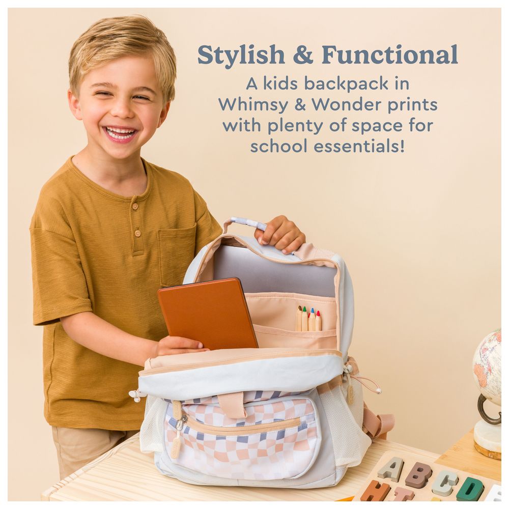 Bentgo - Kids Whimsy & Wonder Backpack - Checker Gradient - 14-Inch/36cm