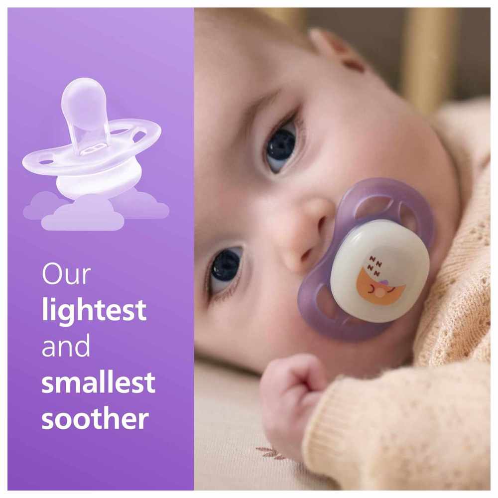 Philips Avent - Ultra Start Glow In The Dark Night Soother - 0-2 M - Purple - 2 Pcs