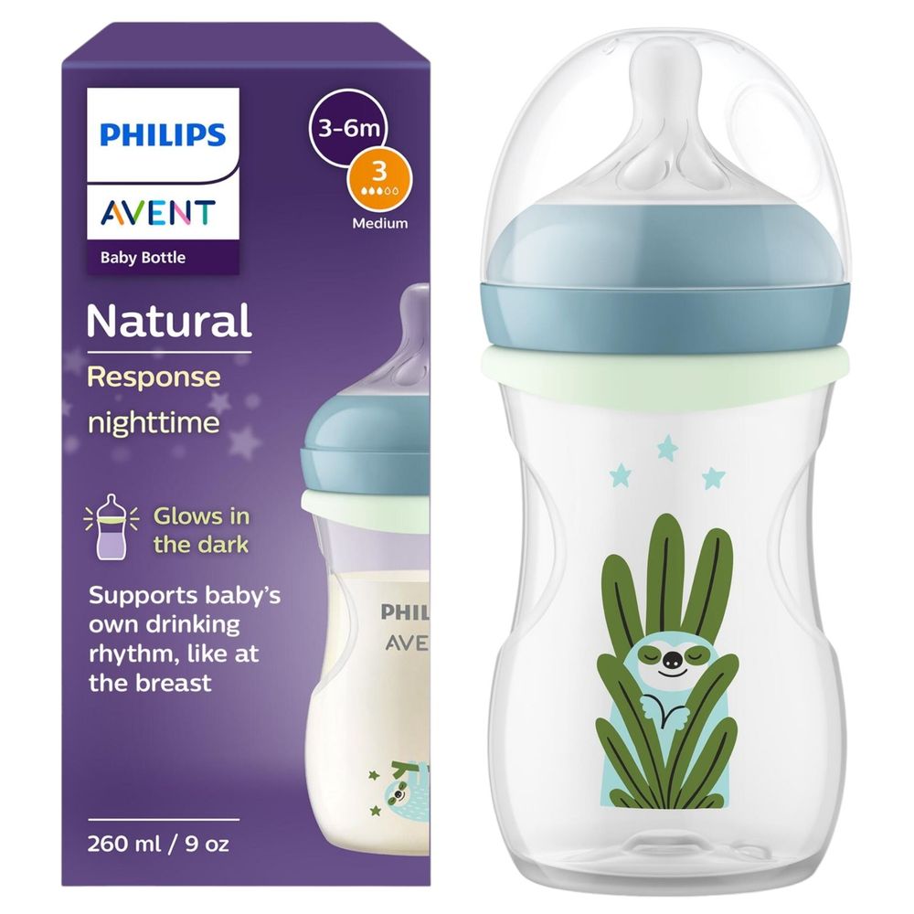 Philips Avent - Natural 3.0 Feeding Bottle - Nighttime - 260 ml