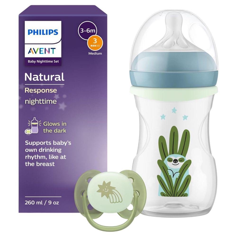 Philips Avent - Natural 3.0 Feeding Bottle Nighttime Gift Set - 2 Pcs