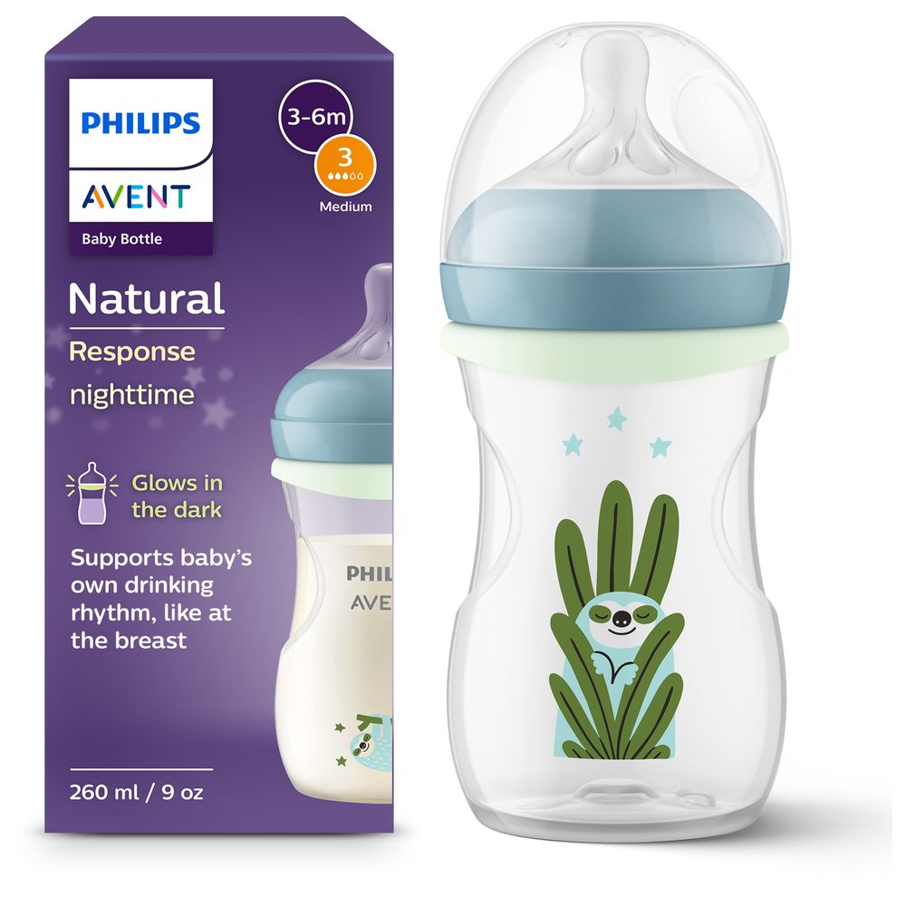 Philips Avent - Natural 3.0 Feeding Bottle Nighttime Gift Set - 2 Pcs