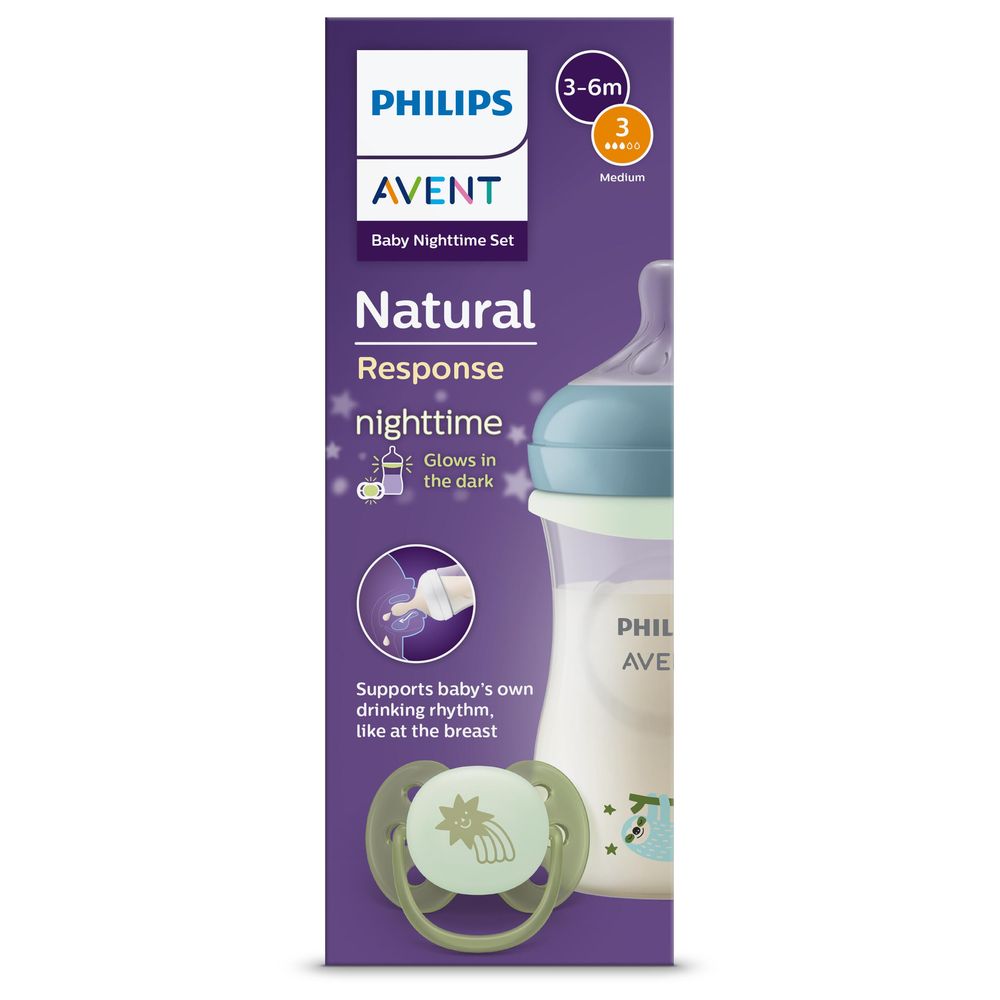 Philips Avent - Natural 3.0 Feeding Bottle Nighttime Gift Set - 2 Pcs