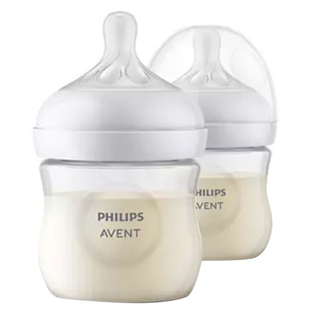 Philips Avent - Natural Response Plastic Baby Feeding Bottle 125ml - Pack of 2