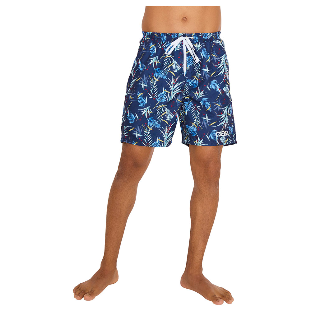 Coega Sunwear Men's Board Shorts Hawaiian Leaves - Navy