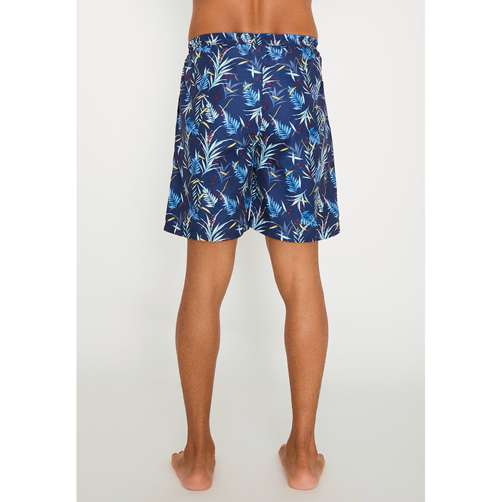 Coega Sunwear Men's Board Shorts Hawaiian Leaves - Navy