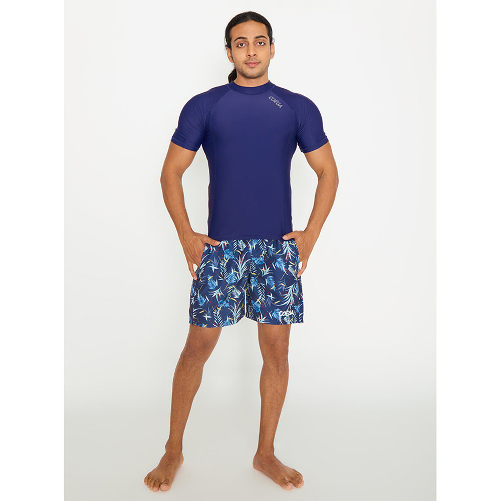 Coega Sunwear Men's Board Shorts Hawaiian Leaves - Navy