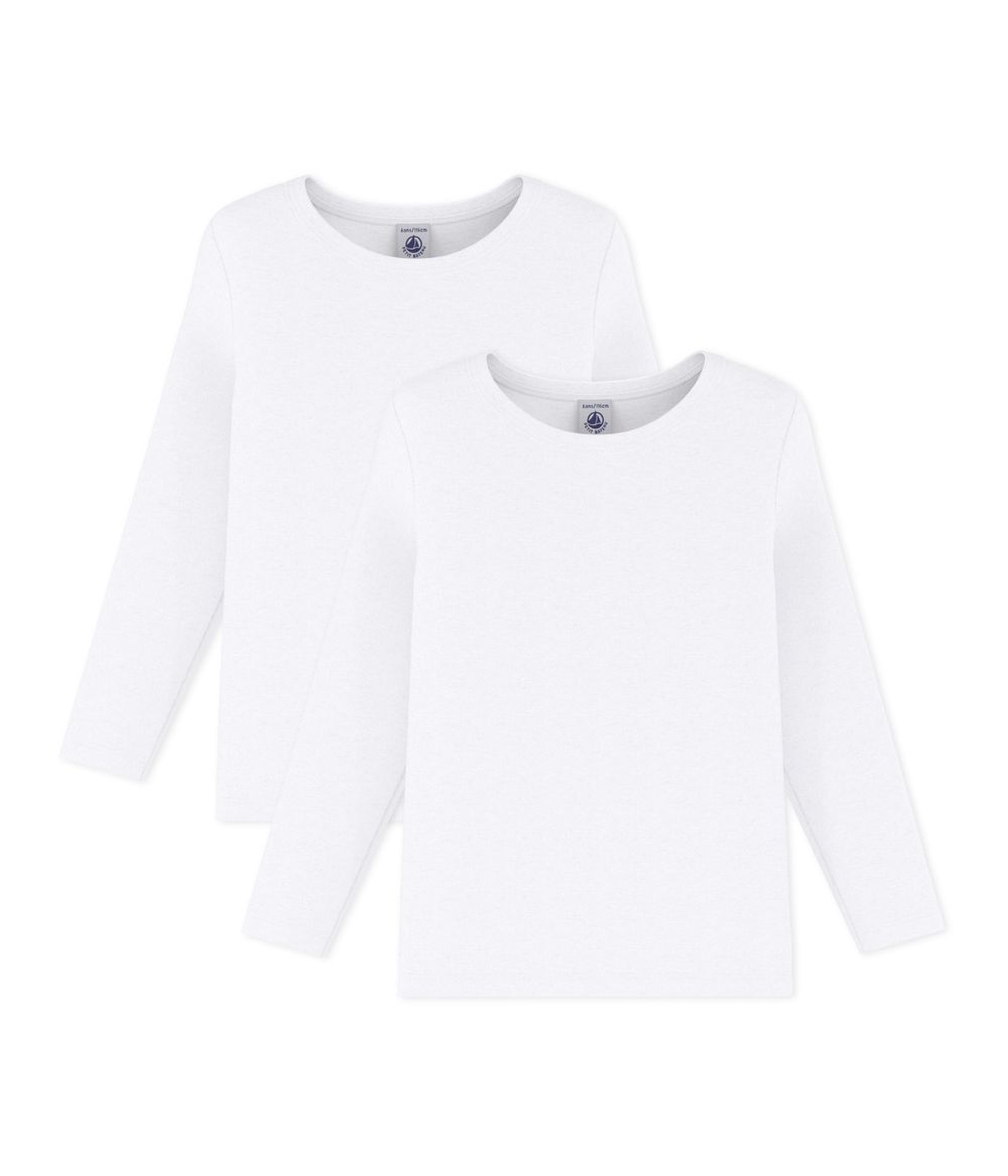 Petit Bateau Boys' Long-Sleeved T-Shirt 2pcs - White
