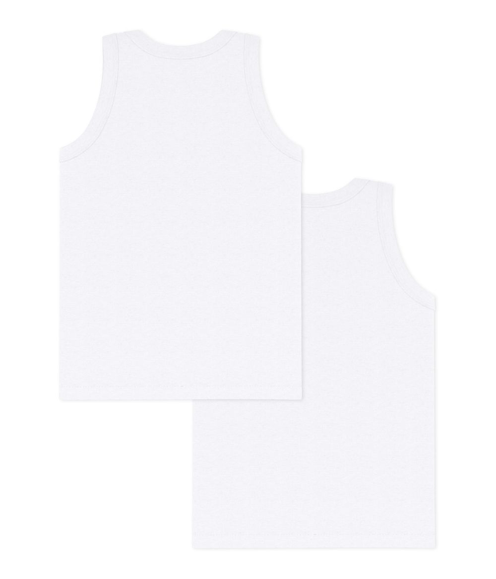 Petit Bateau Cotton Tank Tops 2 Pcs - White