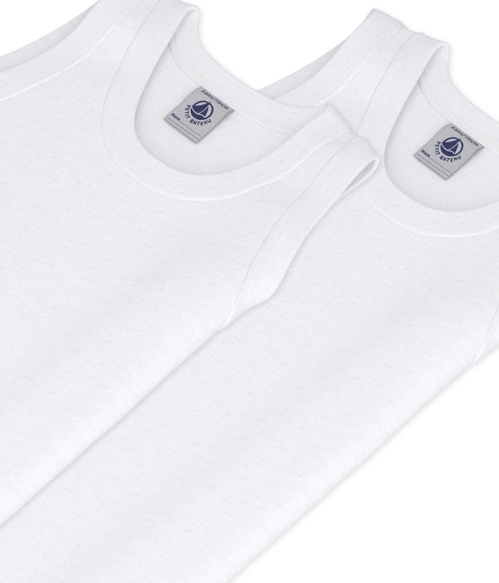 Petit Bateau Cotton Tank Tops 2 Pcs - White