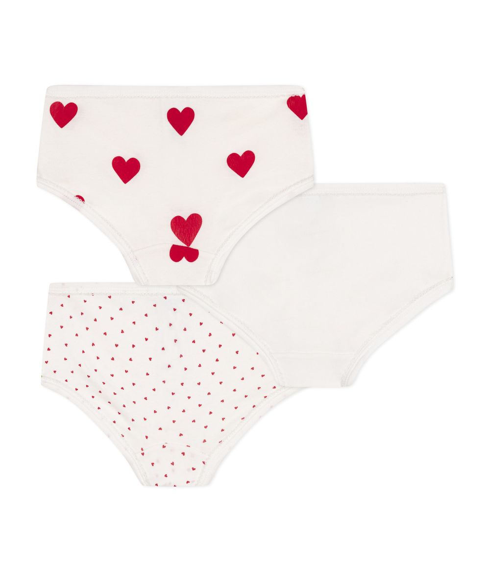 Petit Bateau Girls High Waist Cotton Knickers - White - 3 Pcs