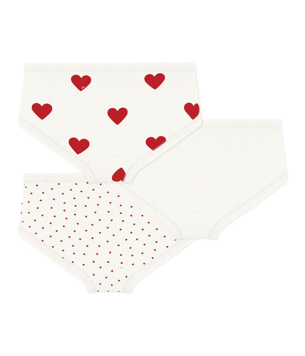 Petit Bateau Girls High Waist Cotton Knickers - White - 3 Pcs
