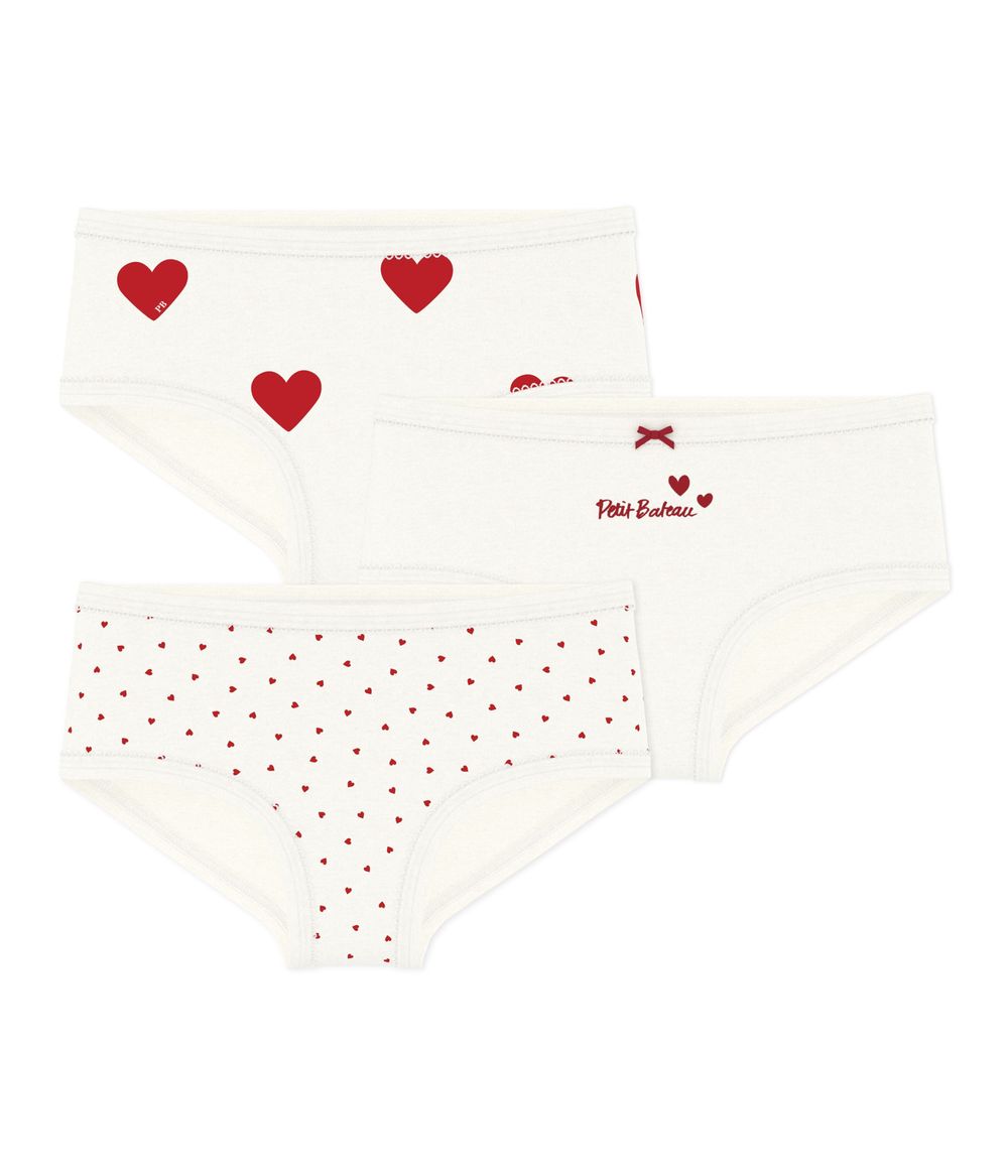 Petit Bateau Girls High Waist Cotton Knickers - White - 3 Pcs