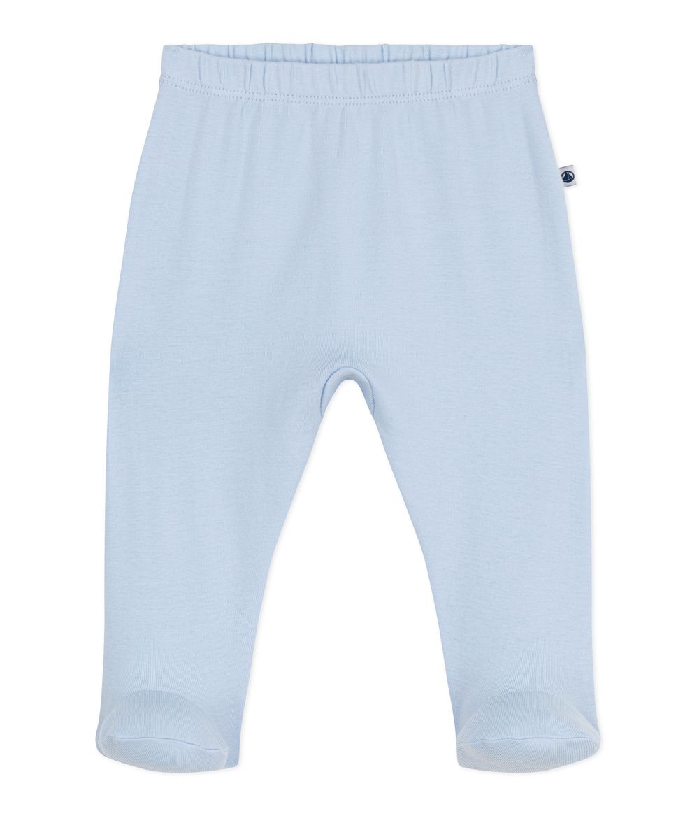Petit Bateau Boy's Plain Cotton Footed Pants Toudou - Blue