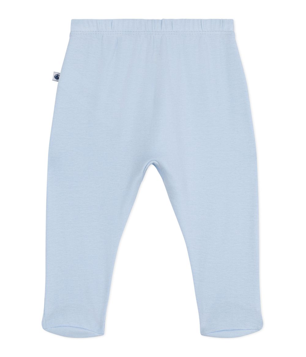 Petit Bateau Boy's Plain Cotton Footed Pants Toudou - Blue