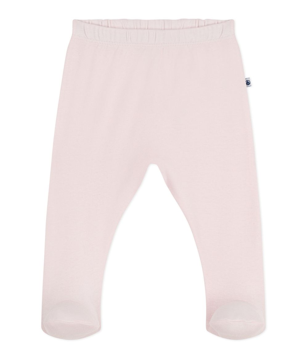 Petit Bateau Girl's Plain Cotton Footed Pants Fleur - Pink