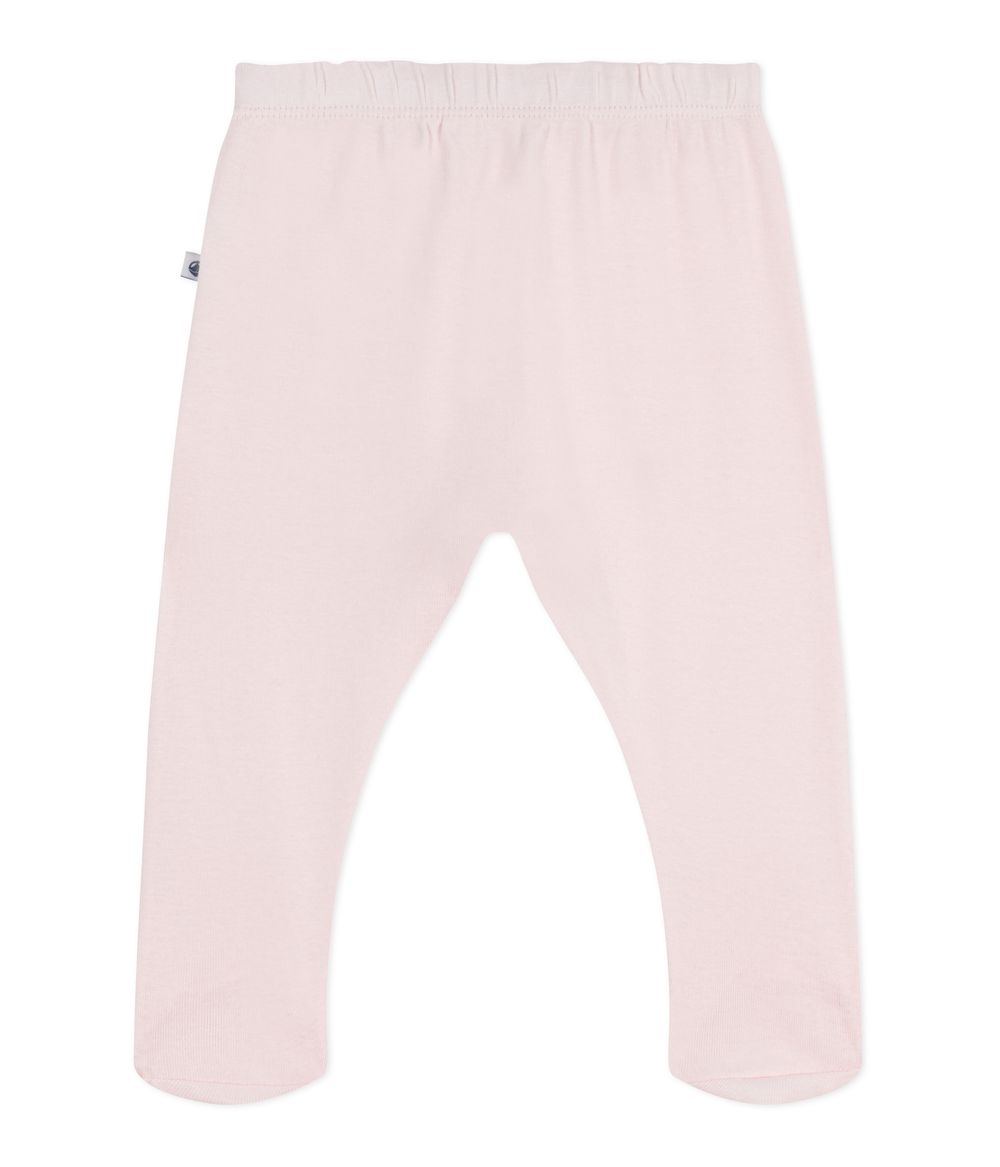 Petit Bateau Girl's Plain Cotton Footed Pants Fleur - Pink