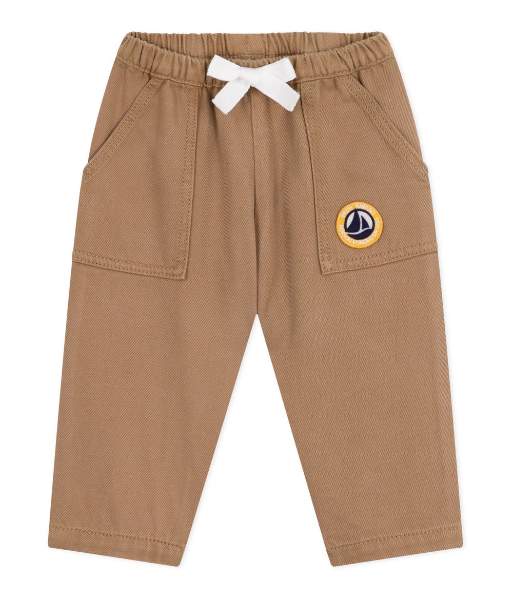 Petit Bateau Baby Boy's Cargo Style Plain Trousers Roche Clair - Brown