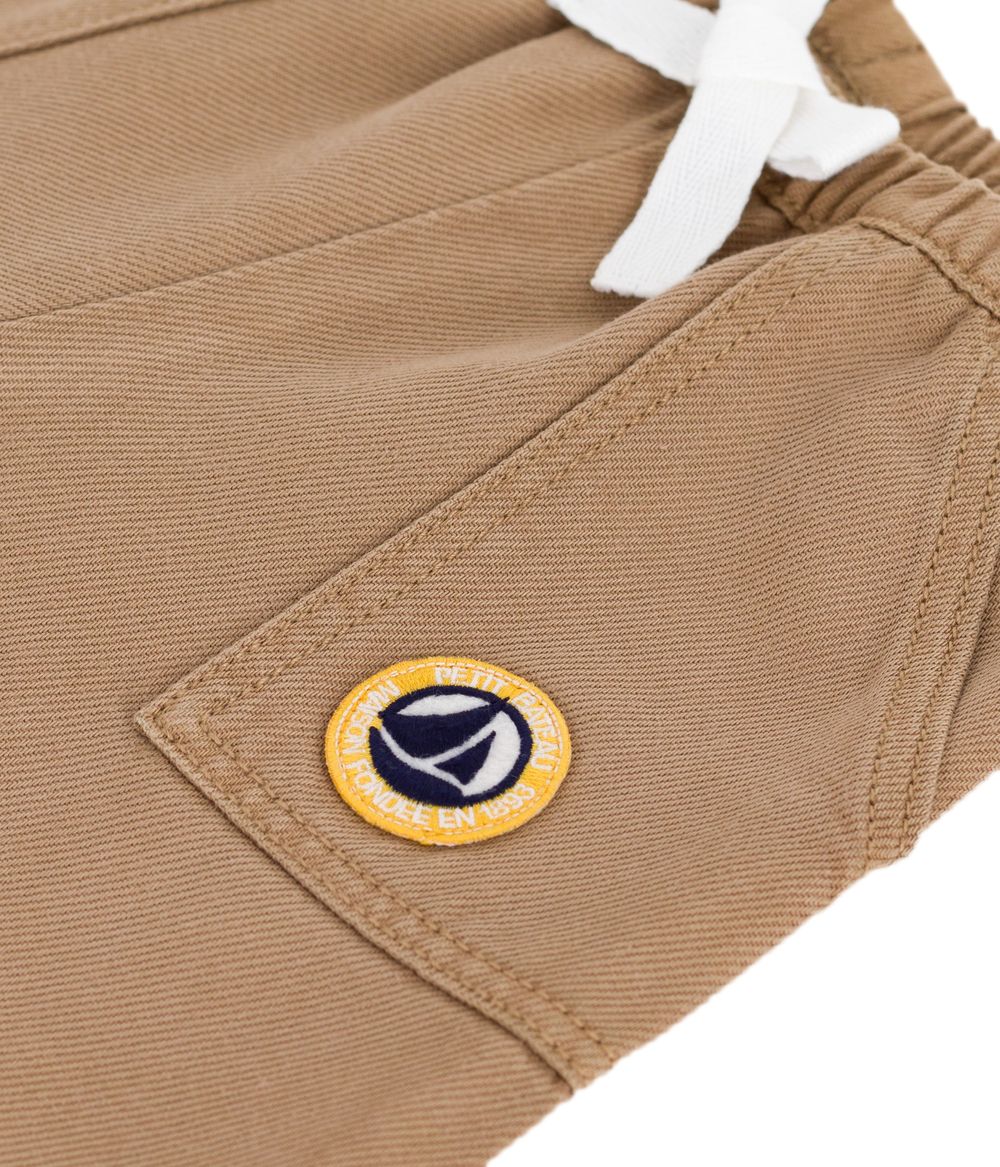 Petit Bateau Baby Boy's Cargo Style Plain Trousers Roche Clair - Brown