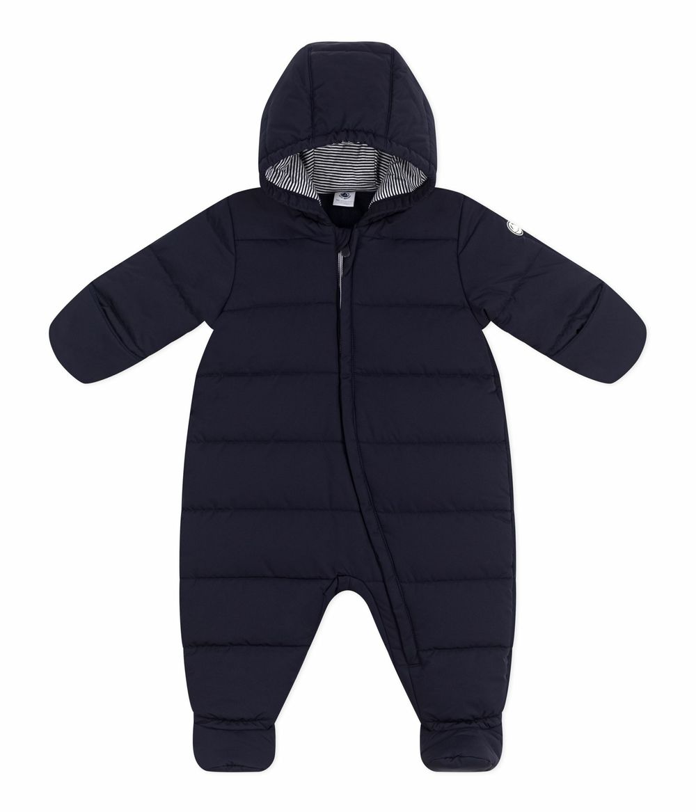 Petit Bateau Baby Boy's Hooded Polyester Snowsuit Smoking - Blue