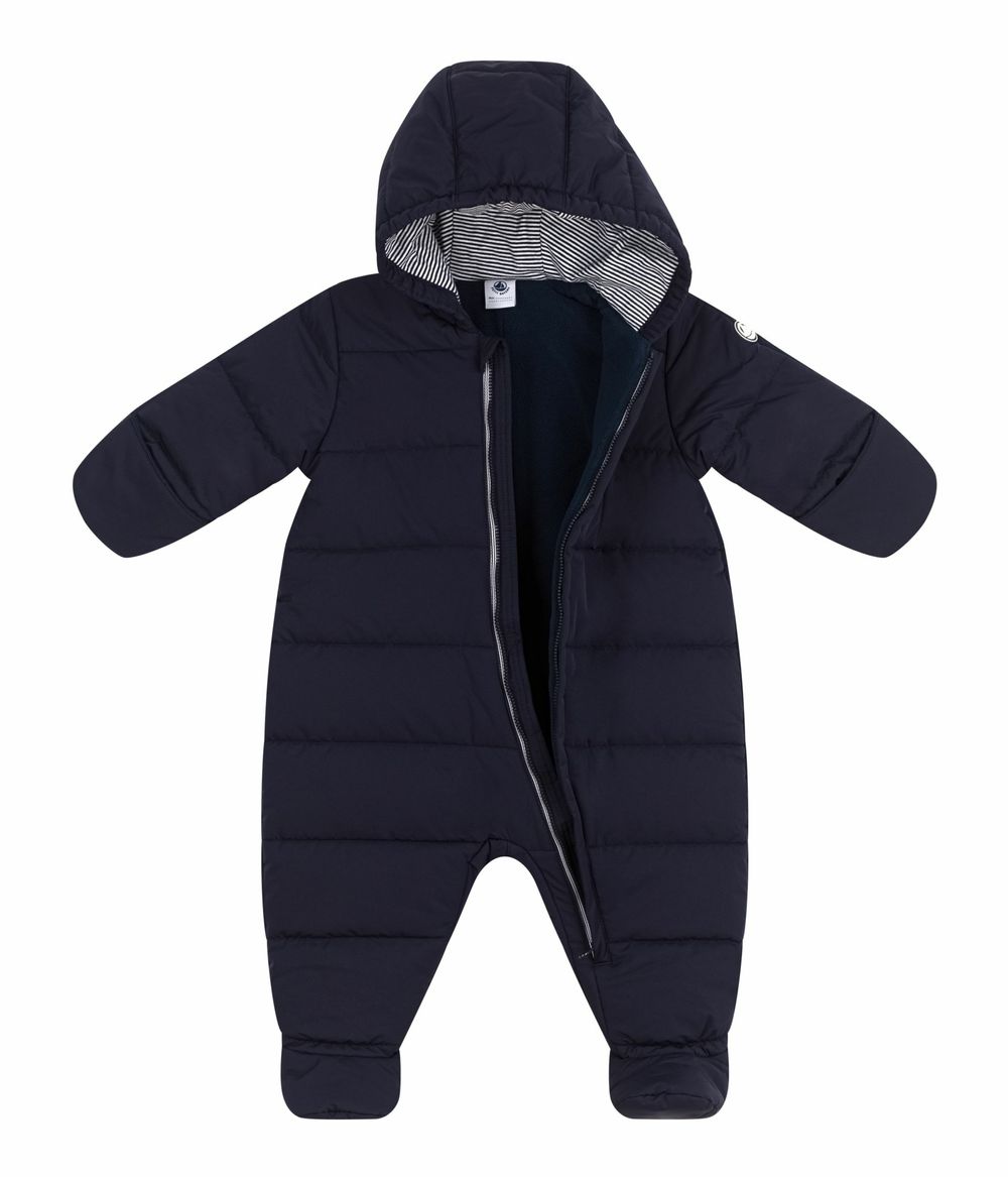 Petit Bateau Baby Boy's Hooded Polyester Snowsuit Smoking - Blue