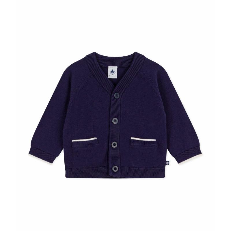 Petit Bateau Baby Plain Cardigan - Blue