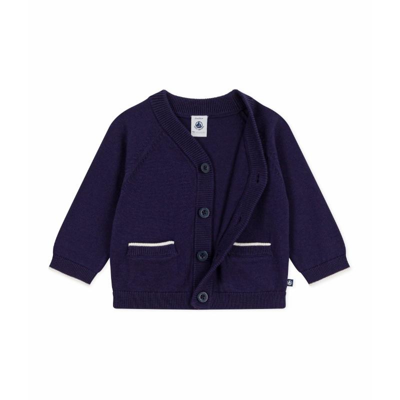Petit Bateau Baby Plain Cardigan - Blue