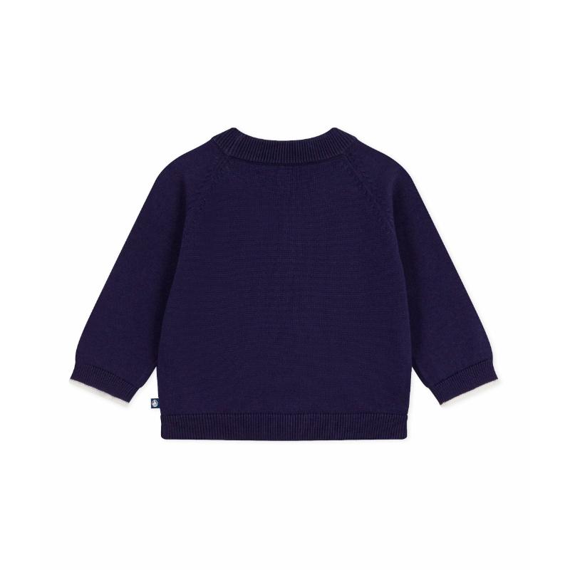 Petit Bateau Baby Plain Cardigan - Blue