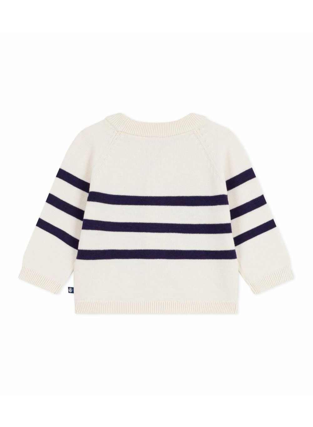 Petit Bateau Babies Stripy Cotton Cardigan - White/Blue