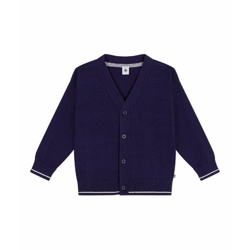 Petit Bateau Boy's Plain Cardigan - Blue