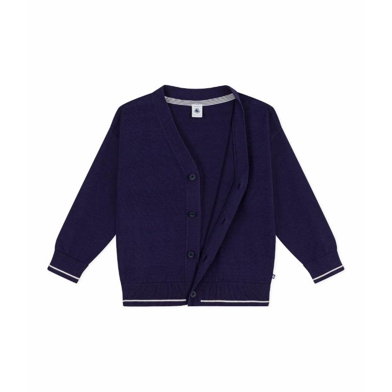 Petit Bateau Boy's Plain Cardigan - Blue