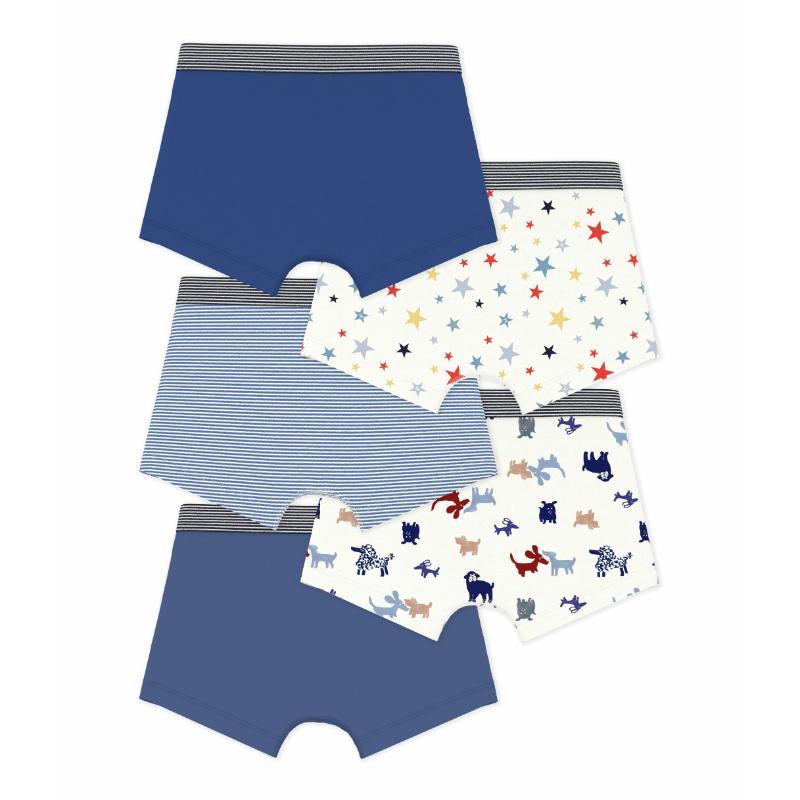 Petit Bateau Boy's Printed Boxers - Multicolor - 5 Pcs