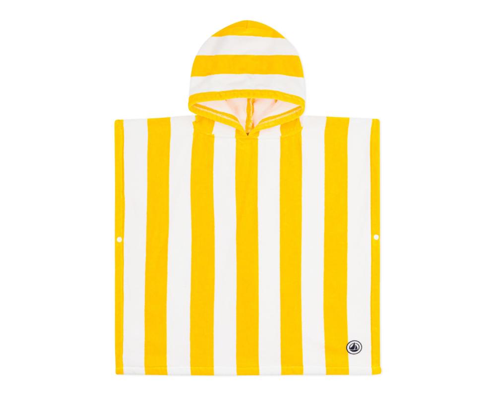 Petit Bateau - Children's Stripy Cotton Terry Bath Poncho - Yellow