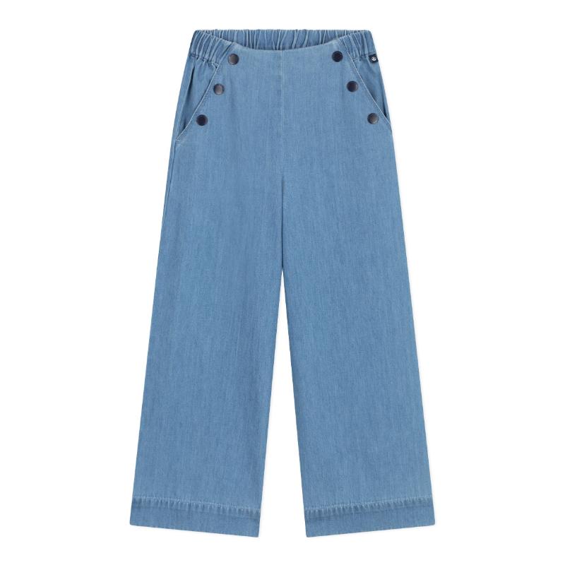 Petit Bateau Girl's Denim Trousers - Blue