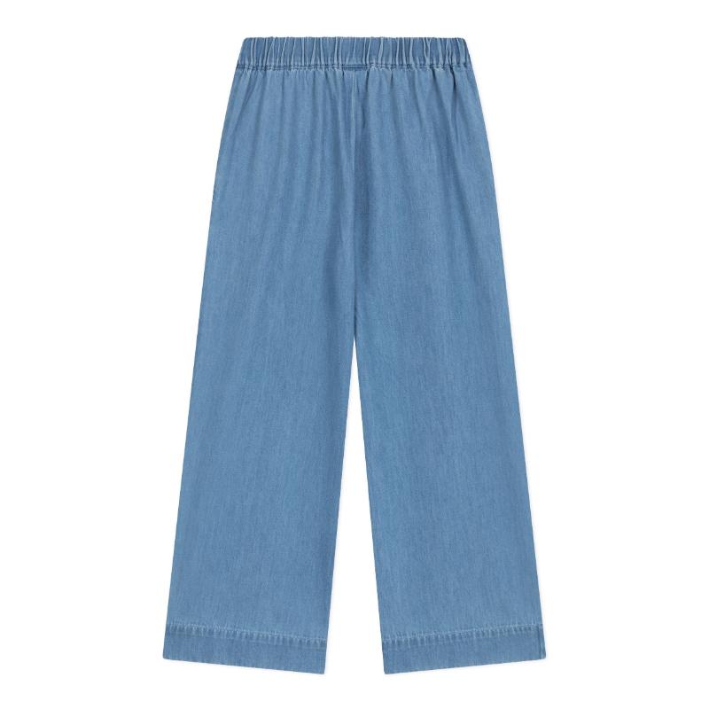 Petit Bateau Girl's Denim Trousers - Blue