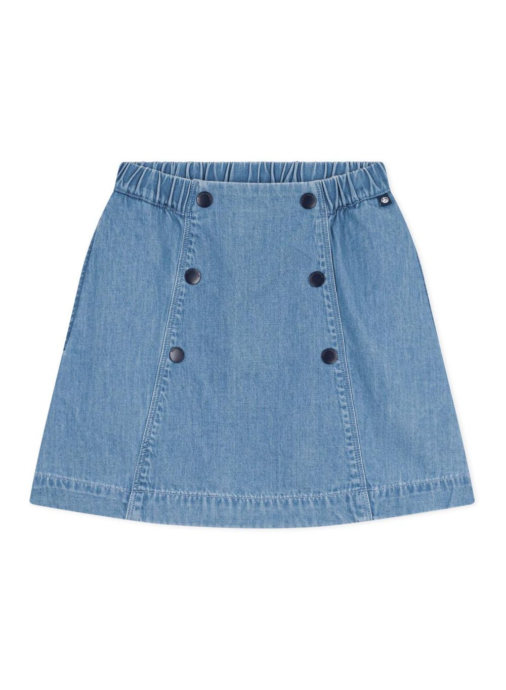 Petit Bateau Girls Short Plain Cotton Skirt - Blue