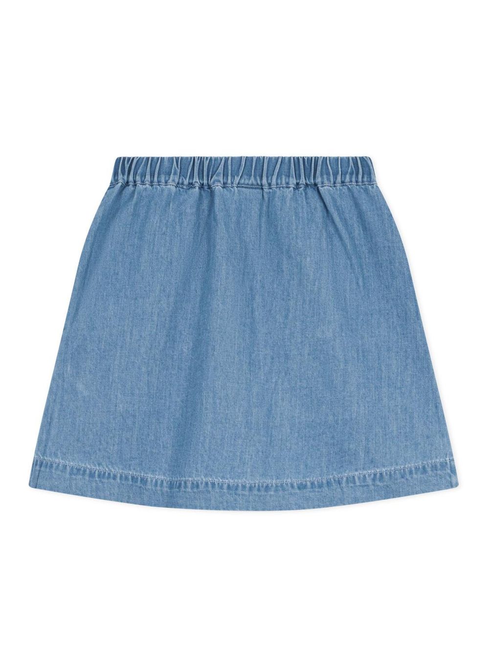 Petit Bateau Girls Short Plain Cotton Skirt - Blue