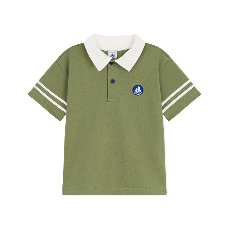 Petit Bateau Boy's Short Sleeves Polo Shirt Olivine