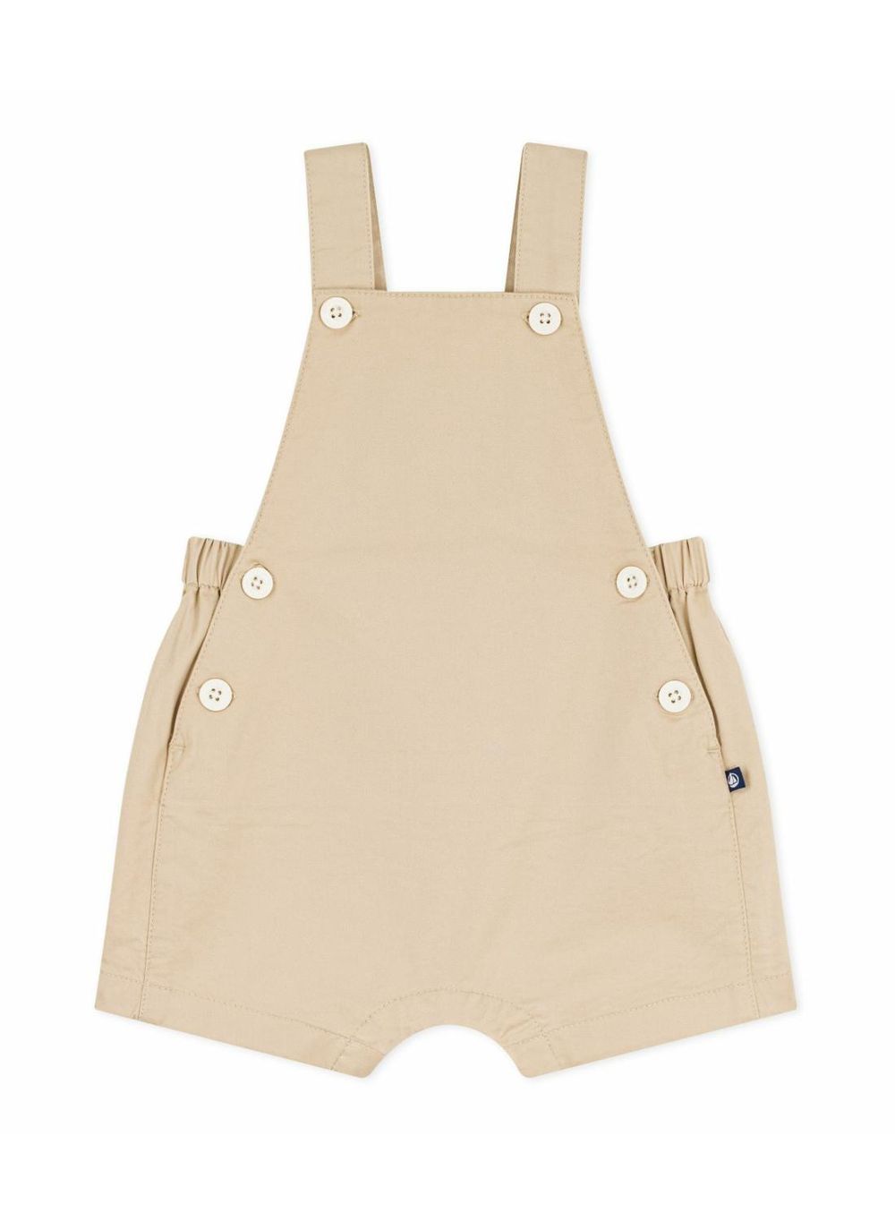 Petit Bateau Boys Short Legged Twill Dungarees - Beige