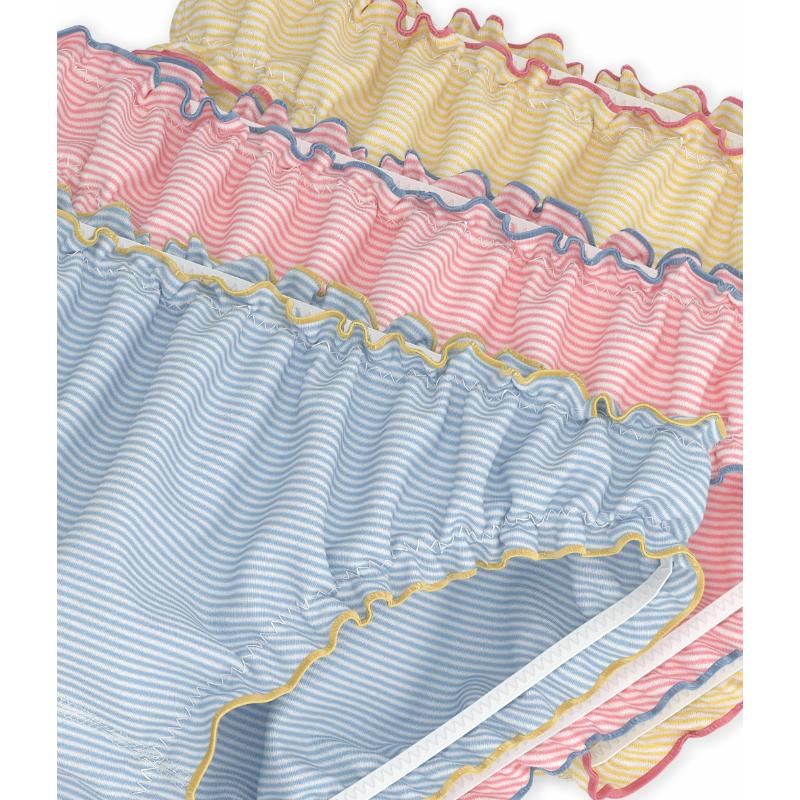 Petit Bateau Girl's Ruched Stripy Cotton Briefs - Multicolor - 3 Pcs