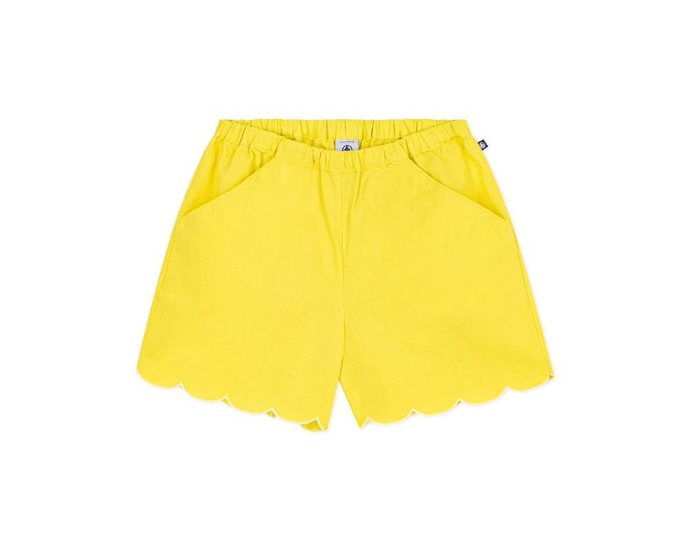 Petit Bateau - Girl's Plain Cotton Shorts - Yellow