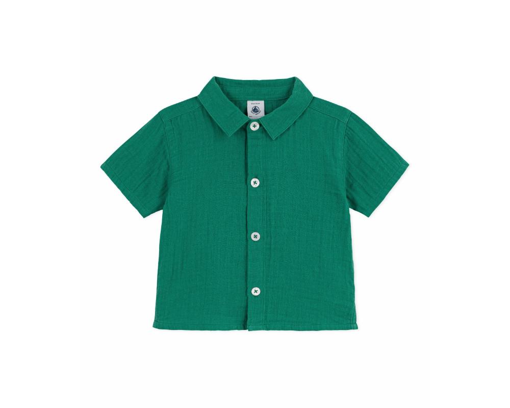 Petit Bateau - Baby Boy's Plain Short Sleeves Shirt - Greeny