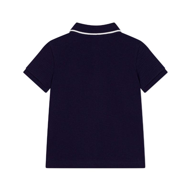 Petit Bateau Boys Short Sleeve Cotton Polo T-Shirt - Blue