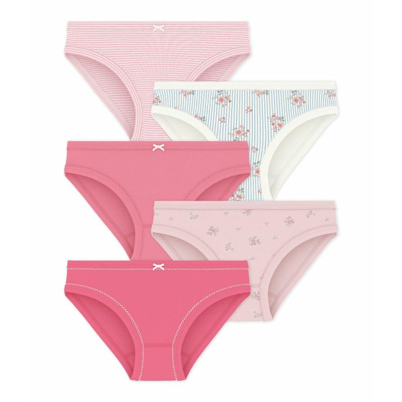 Petit Bateau Girl's Flower Print Briefs - Multicolor - 5 Pcs