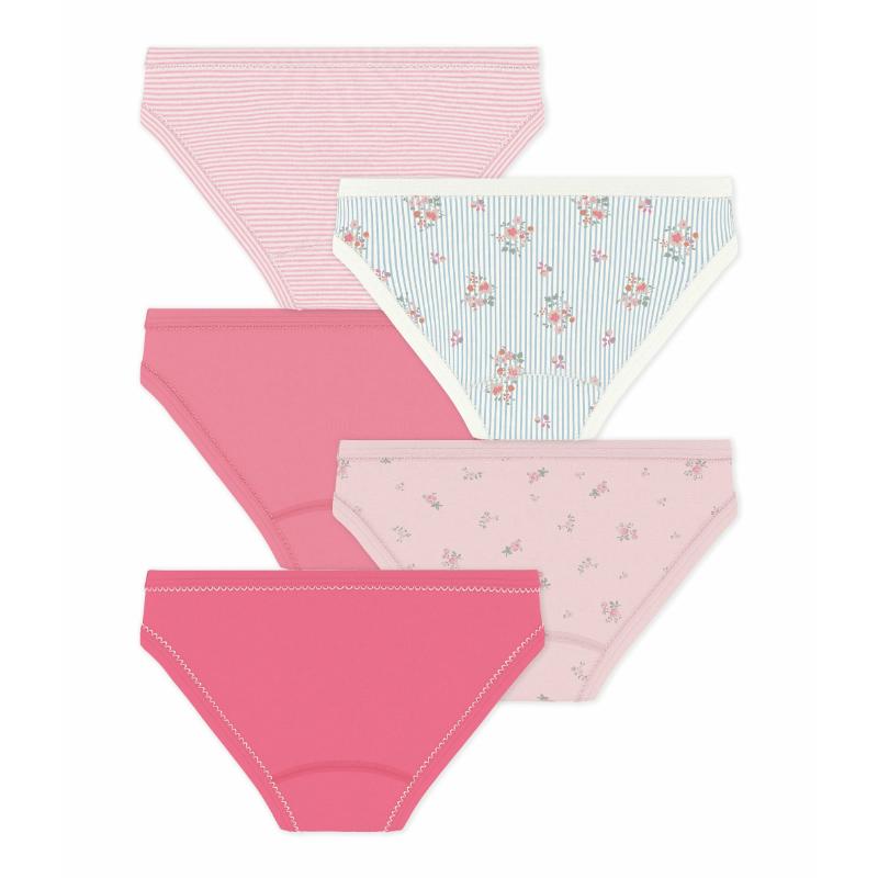 Petit Bateau Girl's Flower Print Briefs - Multicolor - 5 Pcs